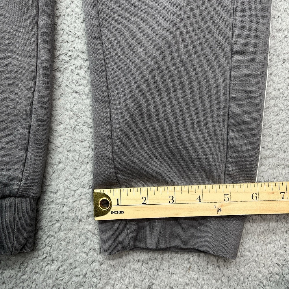 Adidas Essentials Fleece Sweatpants Mens M Gray 3 Stripe Tapered Cuff‎ Joggers - Picture 6 of 14